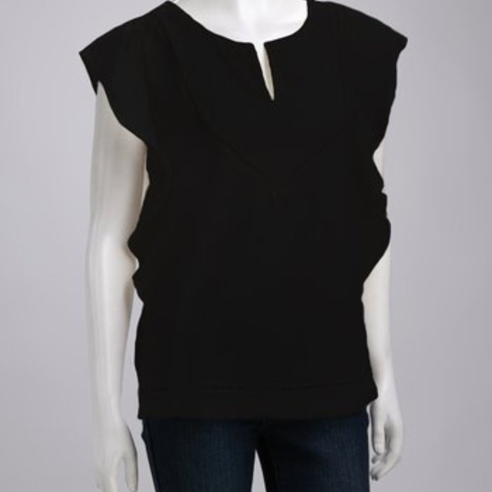 EMU Australia Black Ballina merino Wool Blouse